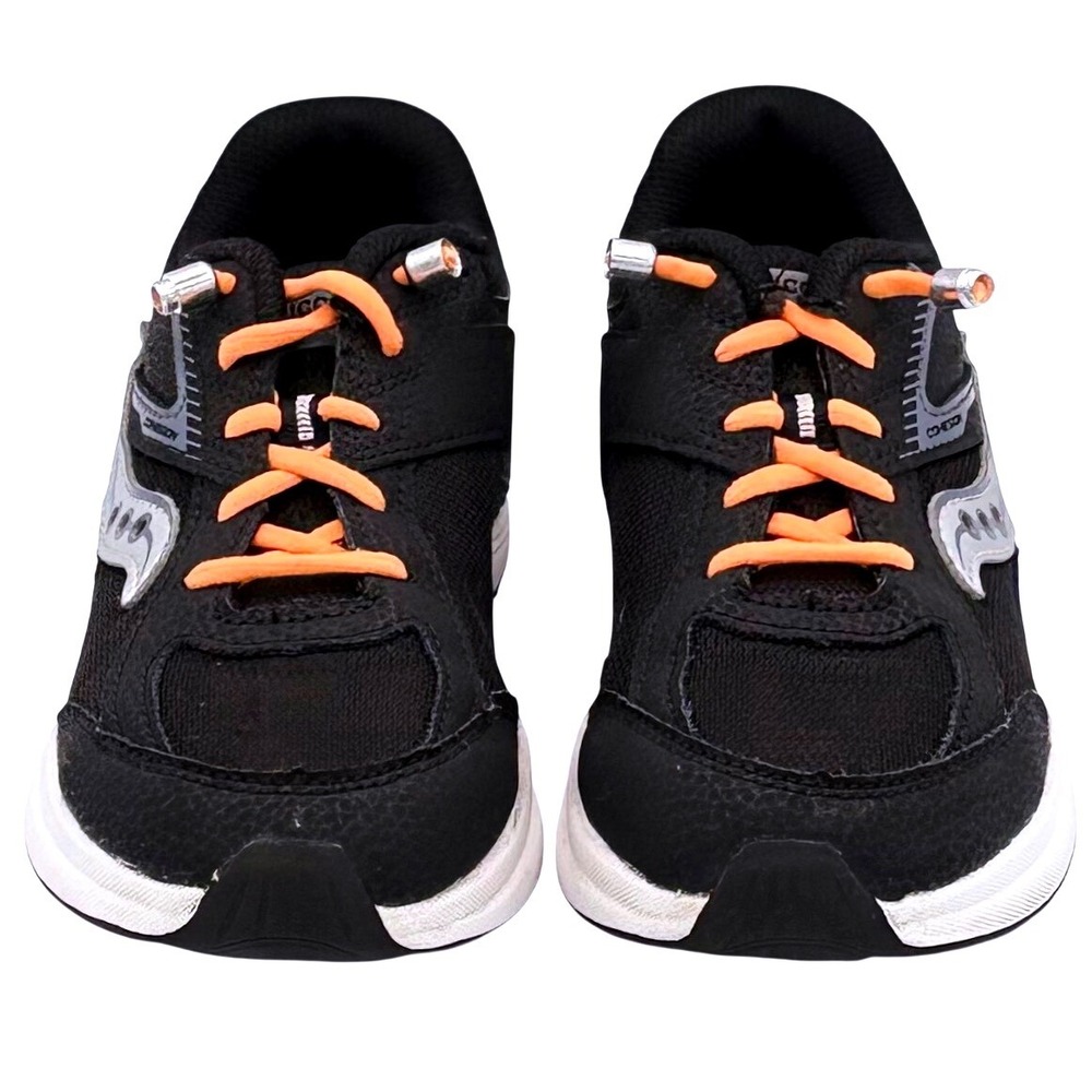 Saucony Kids Cohesion KDZ Athletic Sneakers Black Orange Lace Up Youth Size 2m - Picture 2 of 8